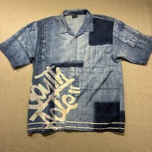 South Pole Shirt Men's XL Blue Oversized Vintage Graffiti